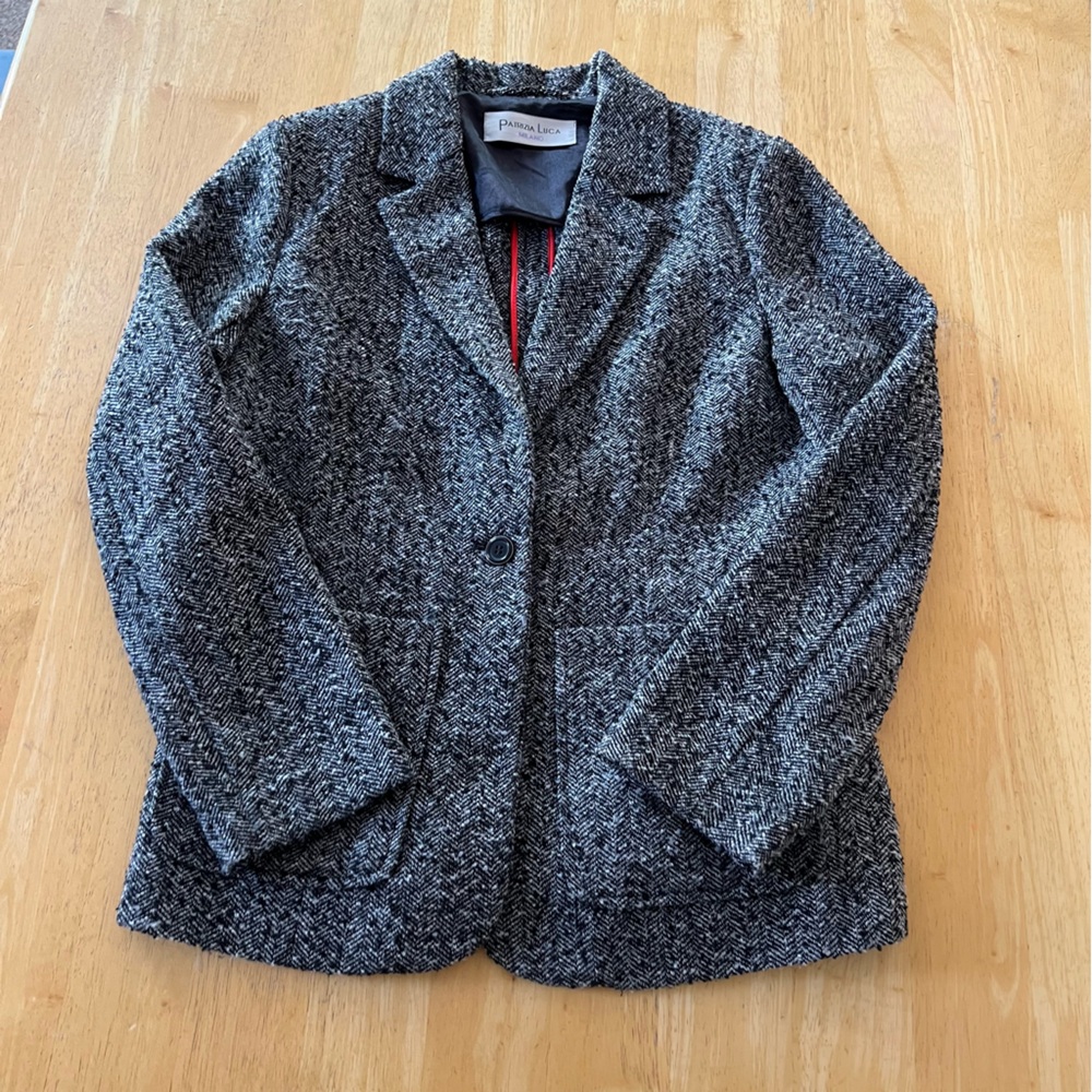 PATRIZIA LUCA Women's Wool Blend Tweed Blazer Size M